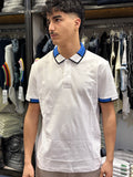 Polo Lacoste Collar White&Blue