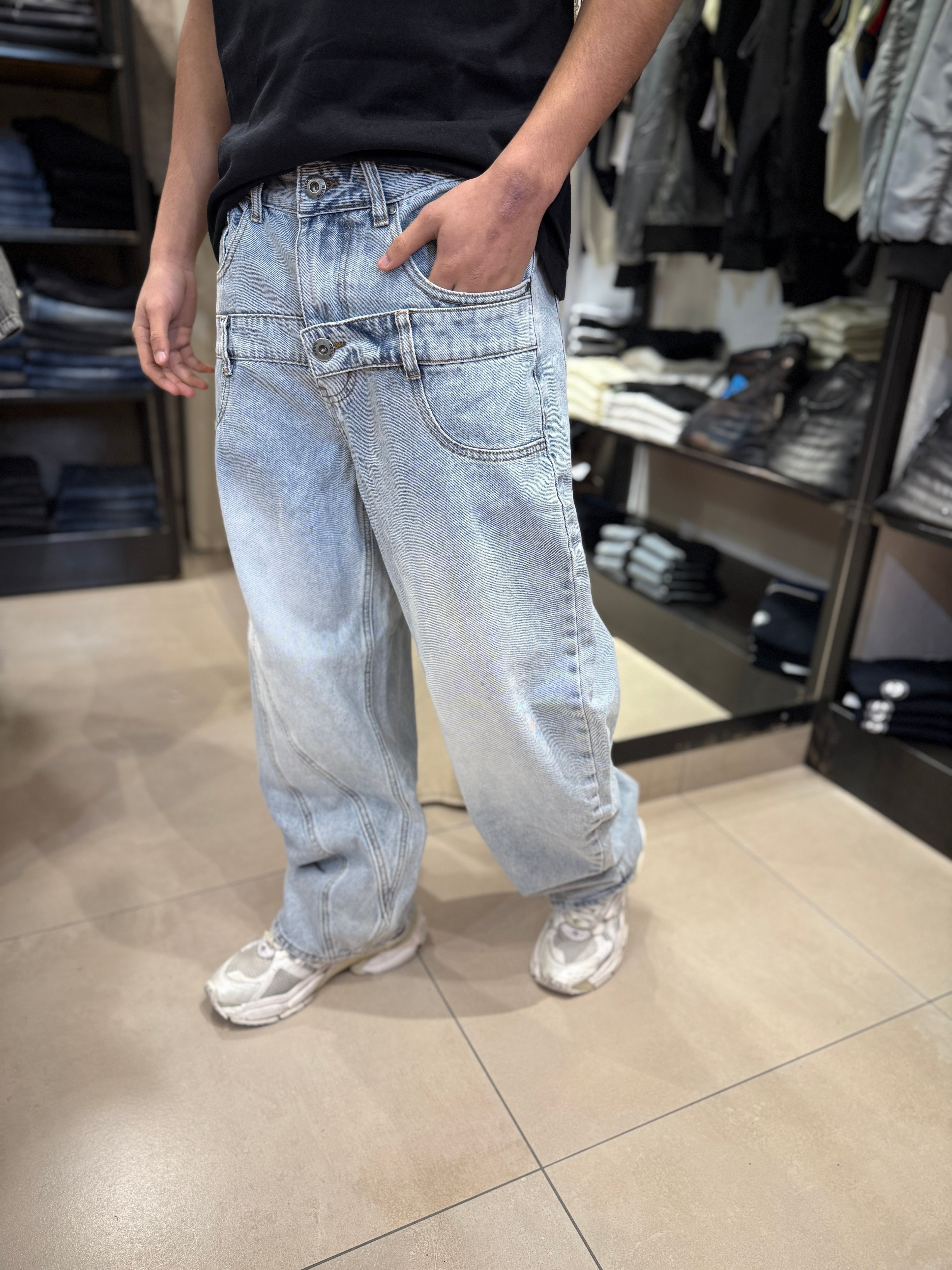 Jeans Balloon Double Belt
