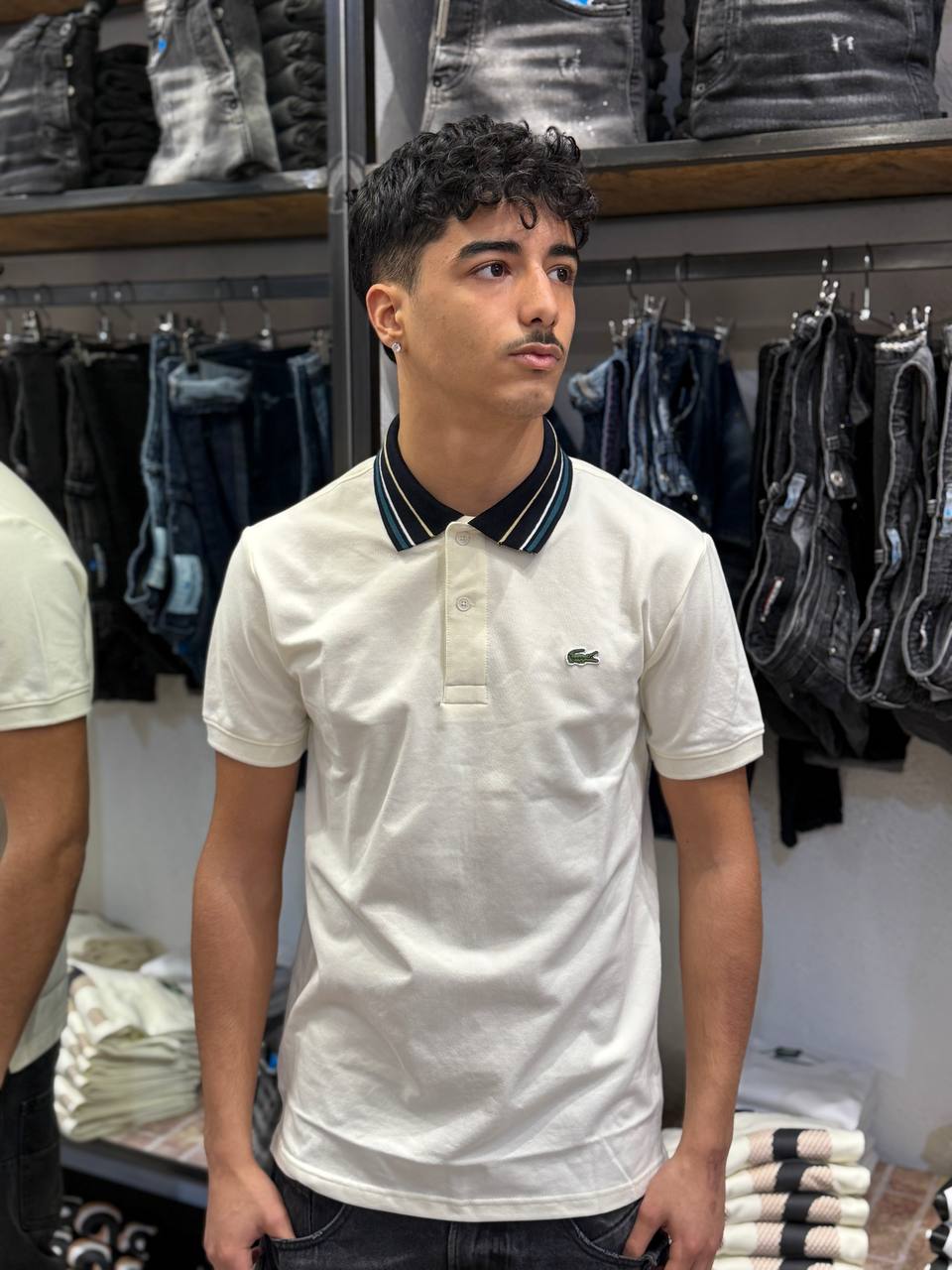 Polo Lacoste Colletto a Righe