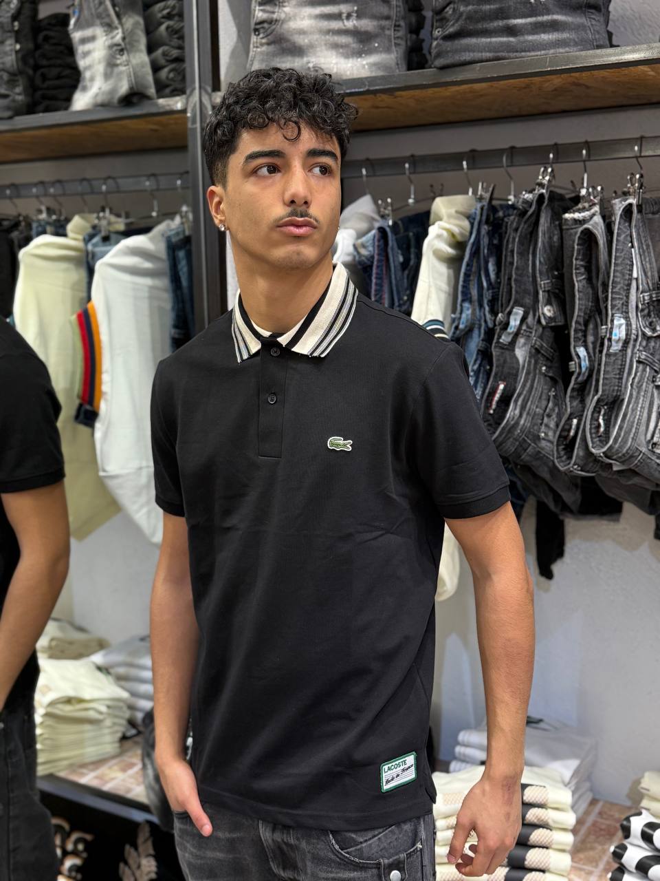 Polo Lacoste Colletto a Righe