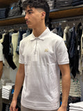Polo Bianca con Logo gold e Zip