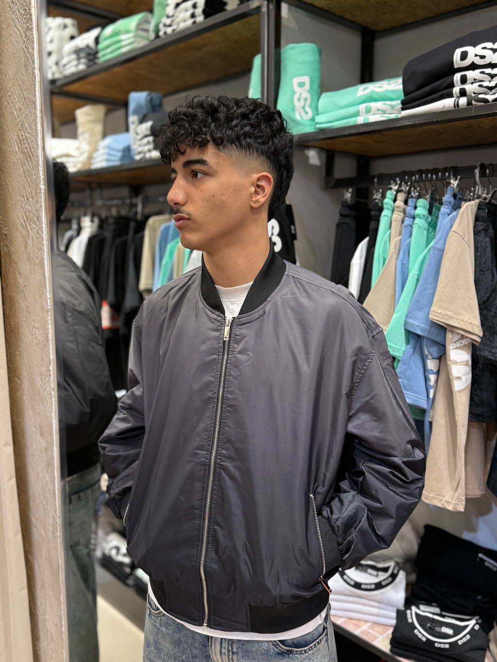 Dark Grey Bomber Jacket