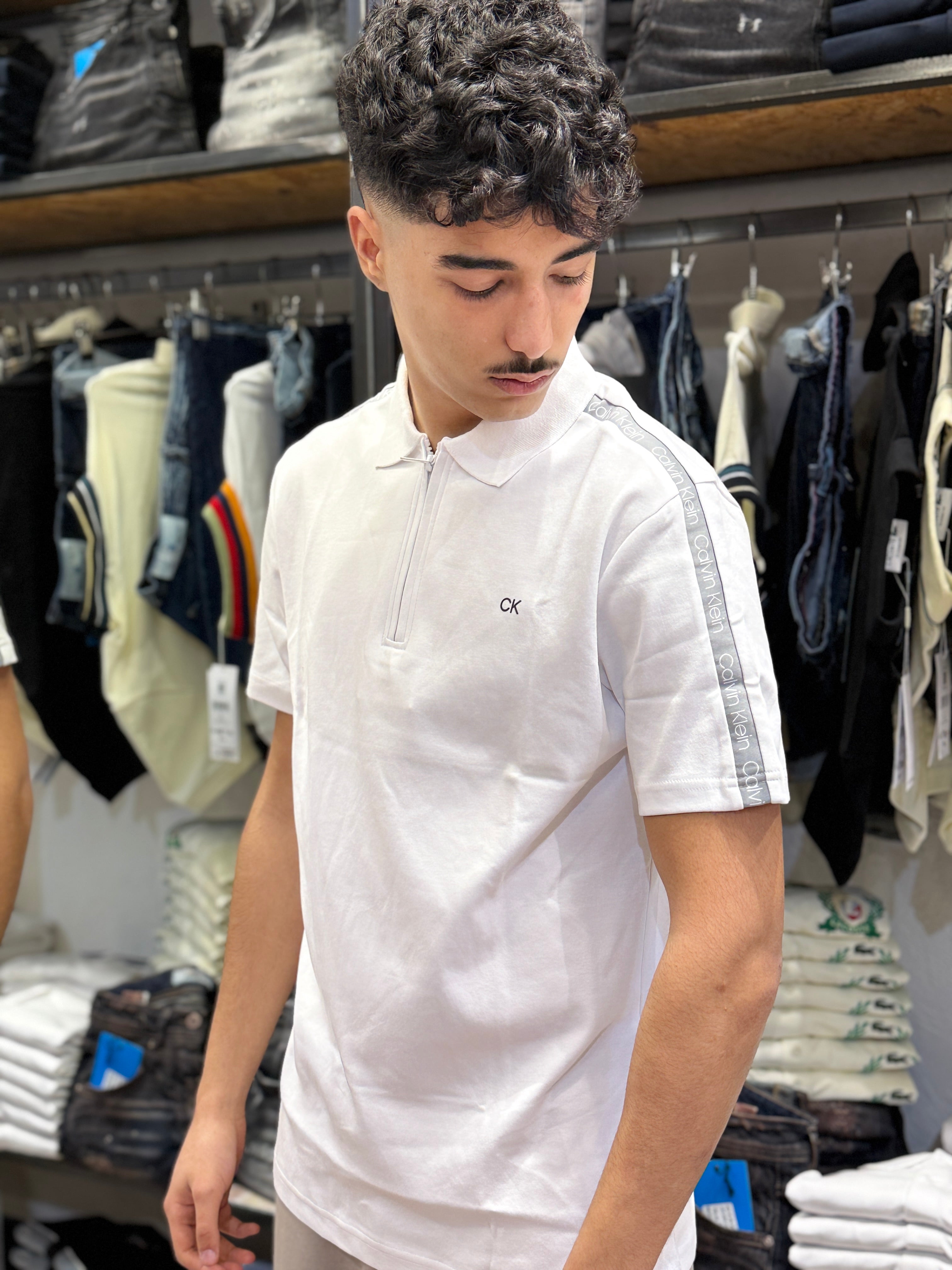 Polo Calvin Klein White Tape