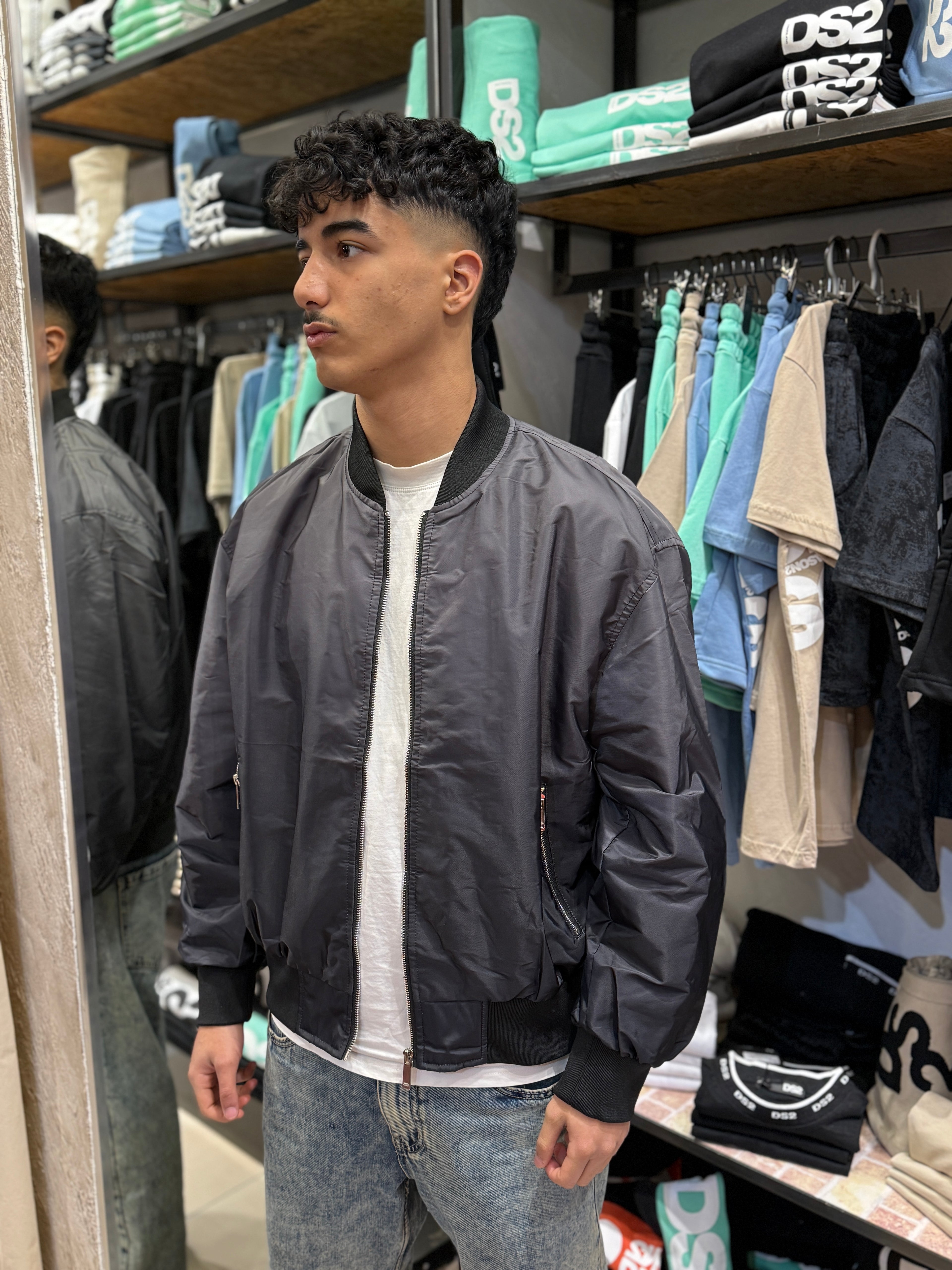 Dark Grey Bomber Jacket
