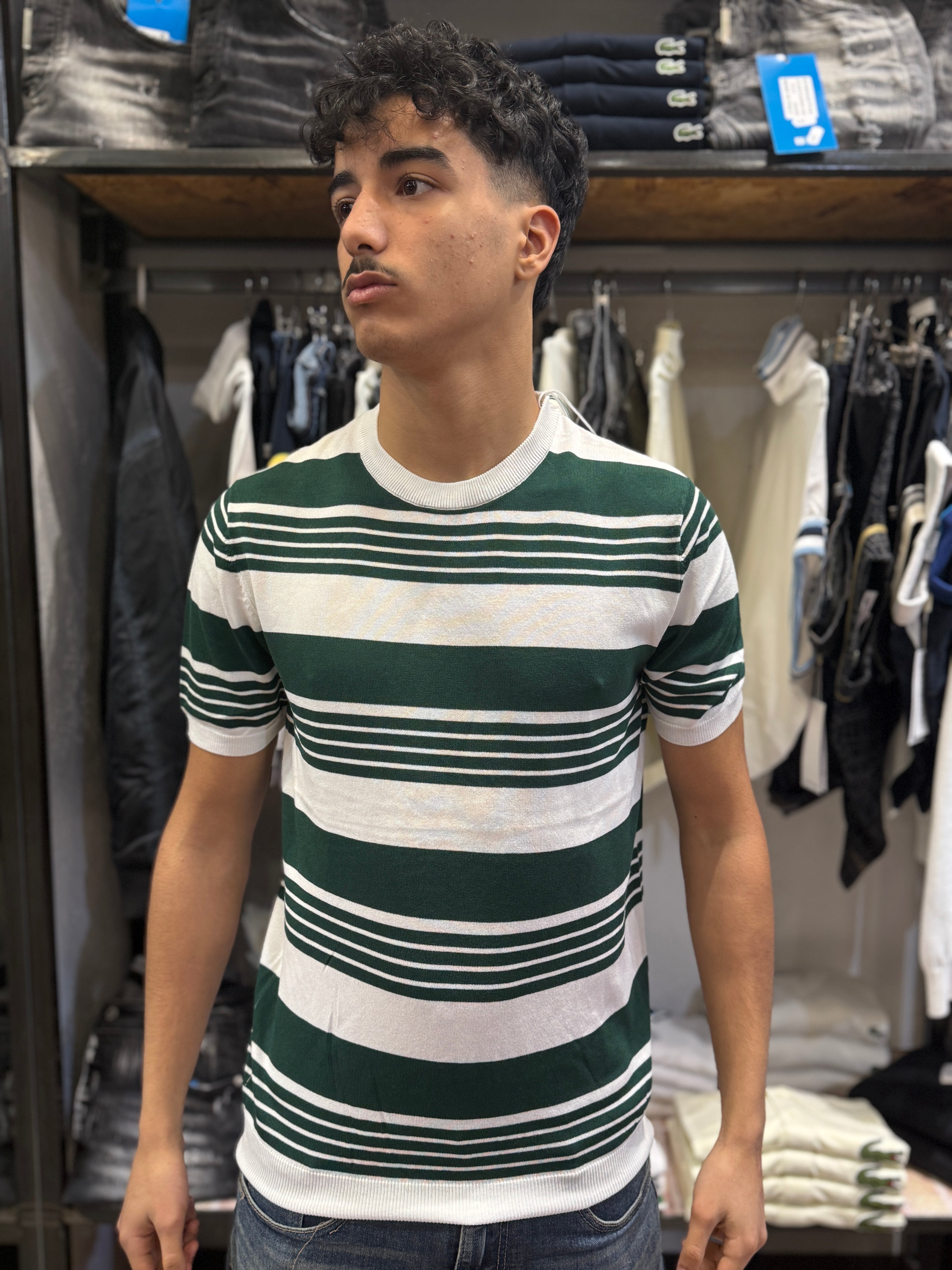 T-shirt Righe Asimmetriche