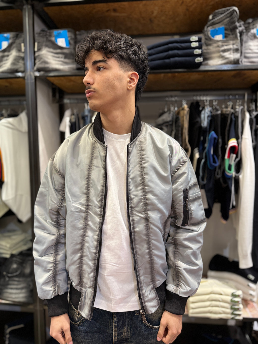 Bomber MA-1 Silver Tech