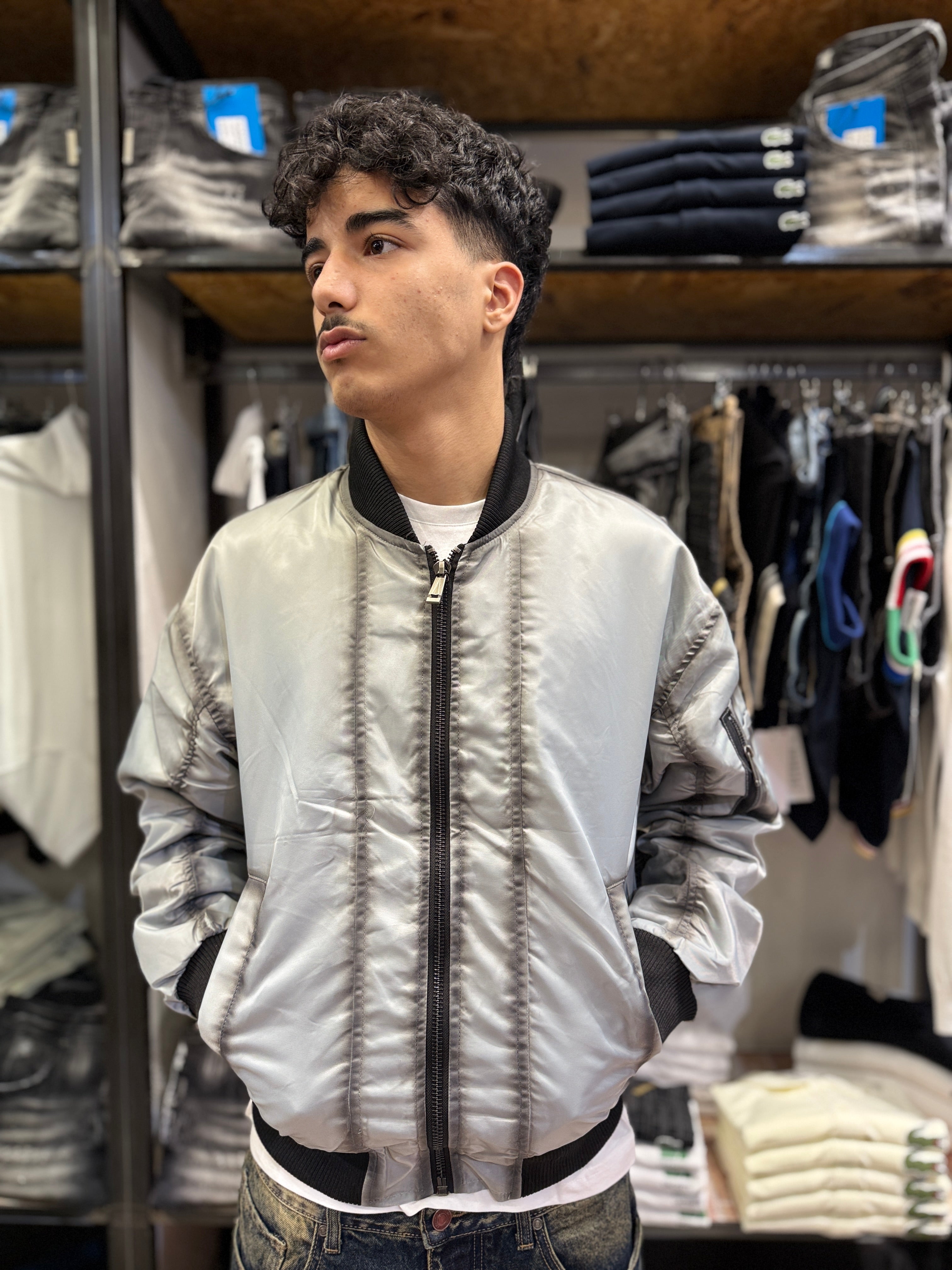 Bomber MA-1 Silver Tech