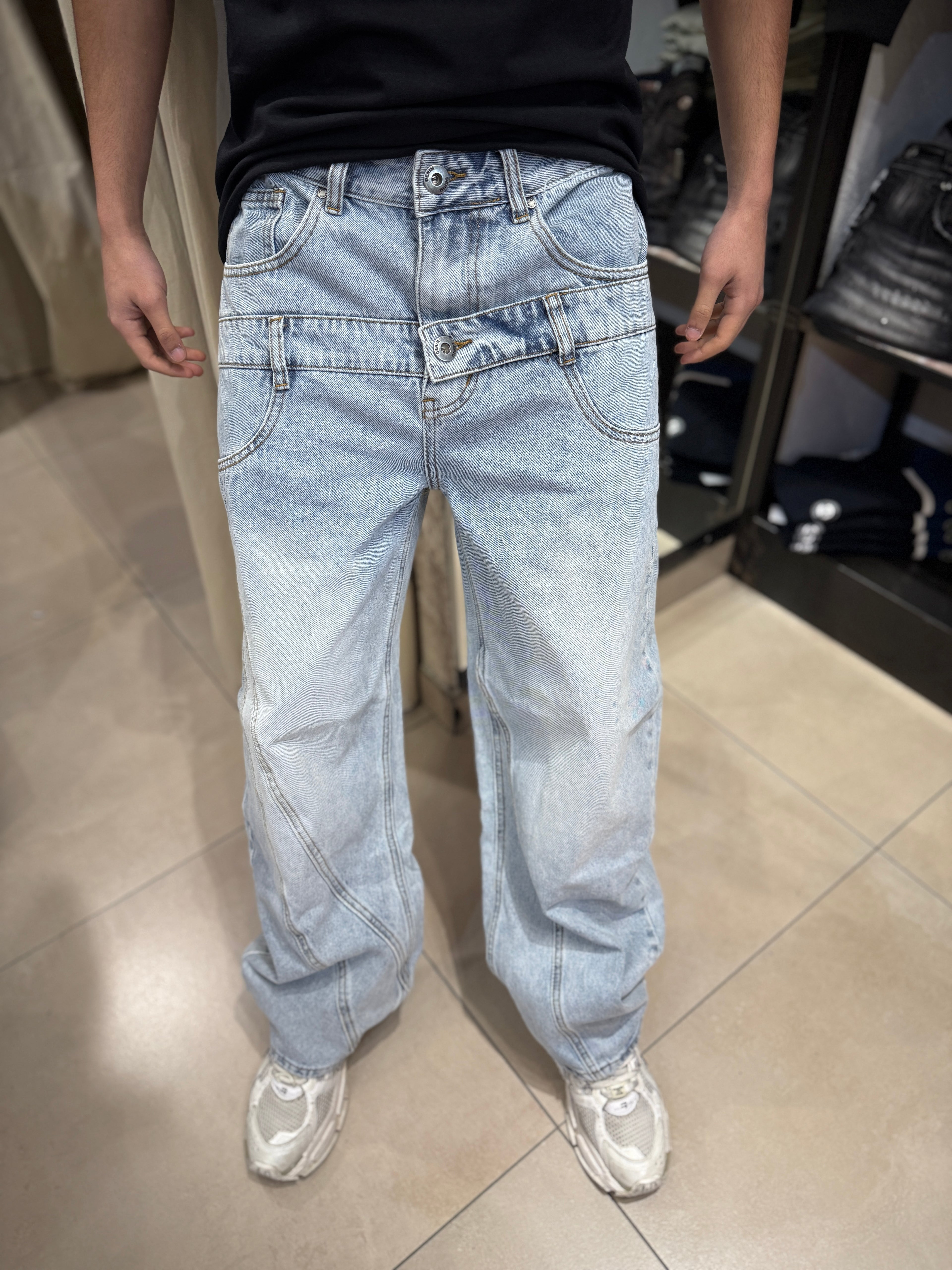 Jeans Balloon Double Belt